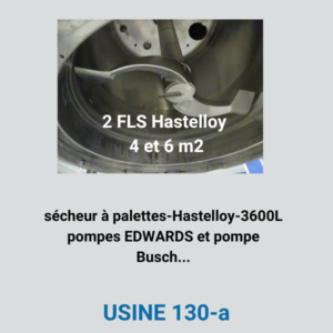 130a-Filtres Hastelloy-sécheur à palettes-bath centrifuge et pompe